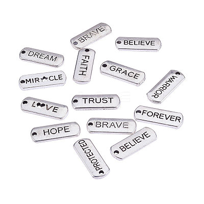 Tibetan Style Alloy Quote Pendants TIBEP-CJ0001-04AS-1