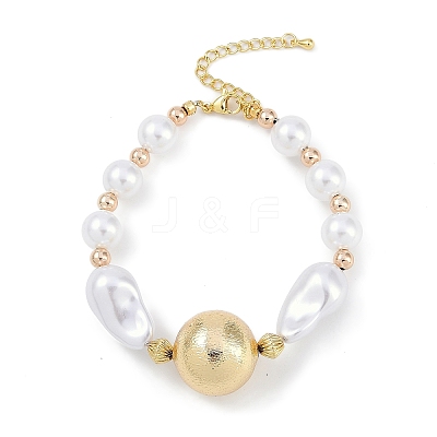 Rack Plating Brass Beaded Bracelets BJEW-P341-07B-G-1