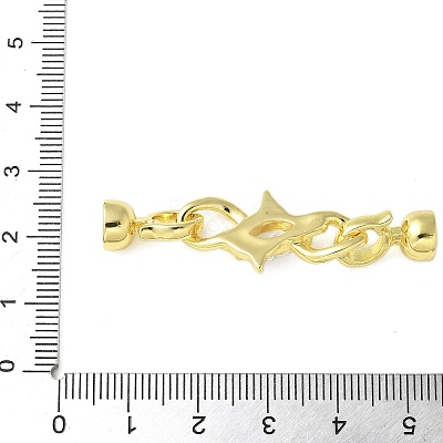 Brass Micro Pave Clear Cubic Zirconia Fold Over Clasps KK-P290-17G-1