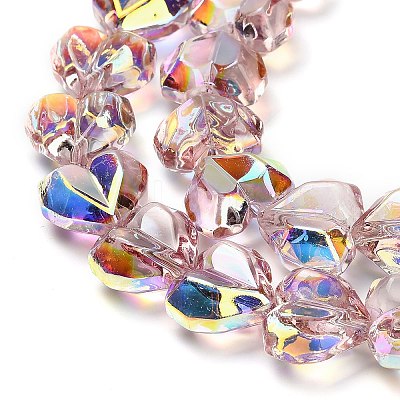 Electroplate Transparent Glass Beads Strands X-EGLA-B012-AB08-1