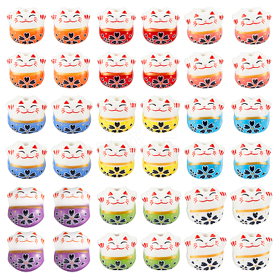 36Pcs 9 Colors Handmade Porcelain Beads PORC-OC0001-04-1