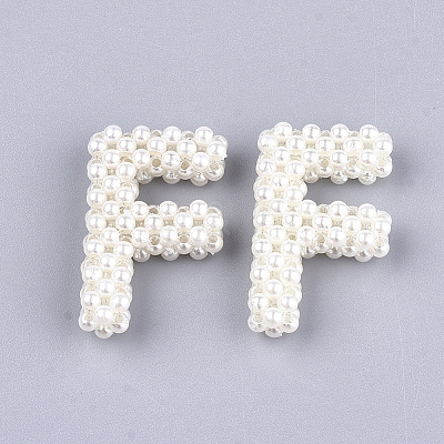 Handmade ABS Plastic Imitation Pearl Woven Beads FIND-T039-18-F-1