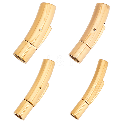 4 Sets 4 Styles 316L Surgical Stainless Steel Bayonet Clasps STAS-OC0001-16-1