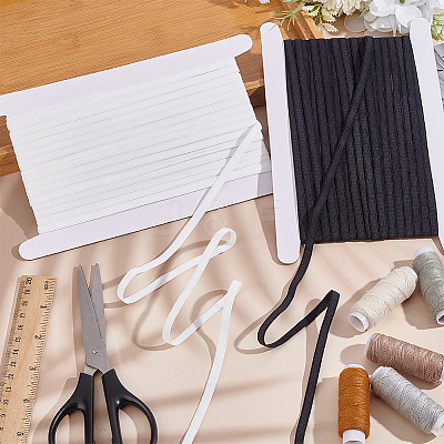 2Pcs 2 Colors Flat Nylon Elastic Cord OCOR-MA0001-19-1