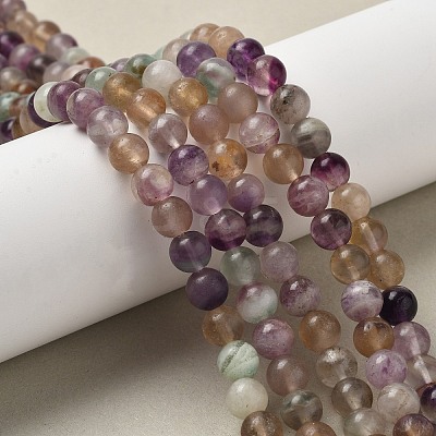 Natural Fluorite Bead Strands G-K153-B36-8mm-1