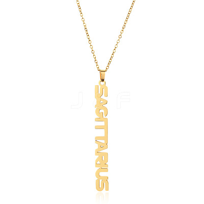 304 Stainless Steel Word Constellation Pendant Necklaces FS-WGAAB2A-11-1