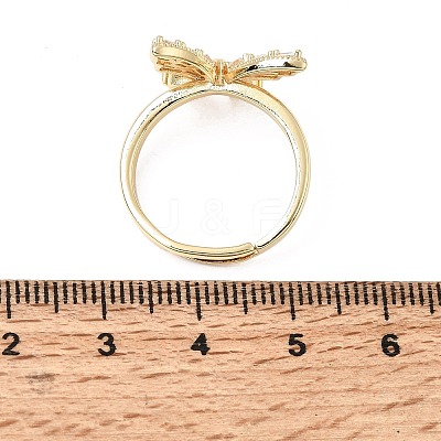 Brass Micro Pave Clear Cubic Zirconia Cuff Open Ring CU-CBA5C10-10G-1
