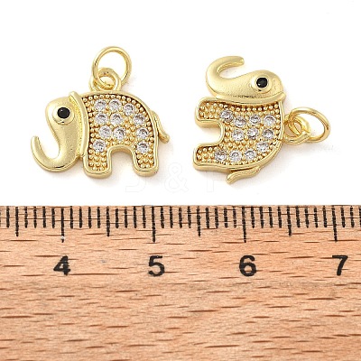 Brass Micro Pave Cubic Zirconia Pendants KK-C092-18A-G-1