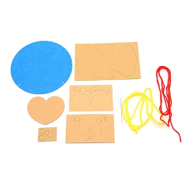 The Earth Day Theme DIY Non Woven Cloth Cartoon Earth-shaped Bag Kits DIY-WH0001-39-1