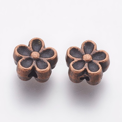 Tibetan Style Alloy 3D Flower Beads RLF0476Y-1