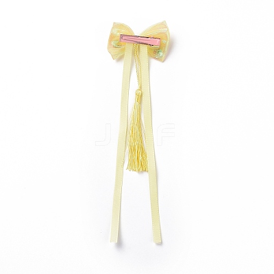 Bowknot Long Ribbon Alligator Hair Clip PHAR-D013-03B-1