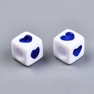 Opaque Acrylic European Beads X-OPDL-S078-09-1