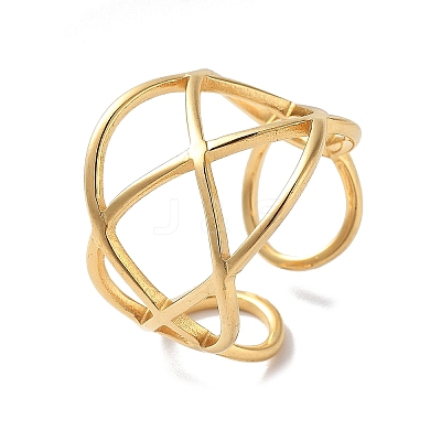 304 Stainless Steel Open Cuff Rings for Women RJEW-M020-07G-01-1