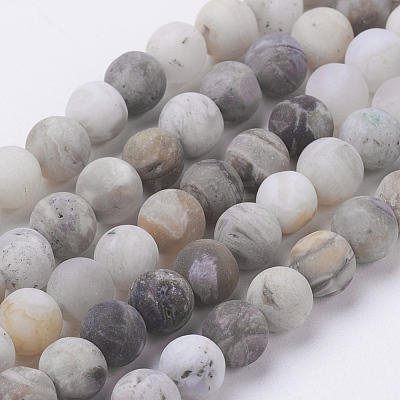 Natural Bamboo Leaf Agate Beads Strands G-J376-13F-6mm-1