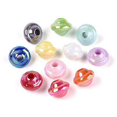 UV Plating Opaque Acrylic Beads OACR-N153-01-1