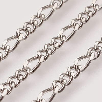 Tarnish Resistant Handmade 304 Stainless Steel Figaro Chains STAS-P200-07P-1