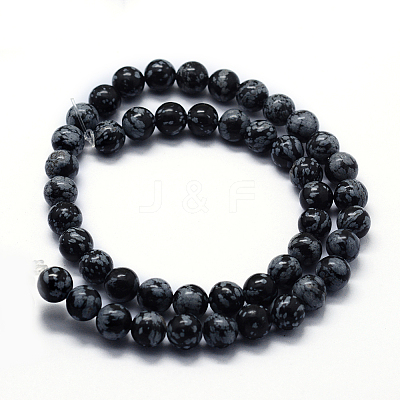 Natural Snowflake Obsidian Beads Strands X-G-I199-36-10mm-1