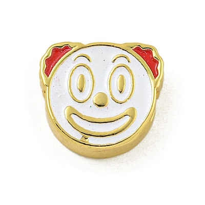 Rack Plating Brass Enamel Beads KK-U029-22G-03-1