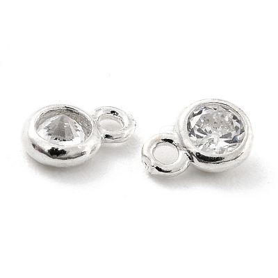 925 Sterling Silver with Single Cubic Zirconia Charms STER-Z001-008S-1