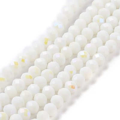 Electroplate Opaque Solid Color Glass Beads Strands EGLA-A044-P6mm-L01-1