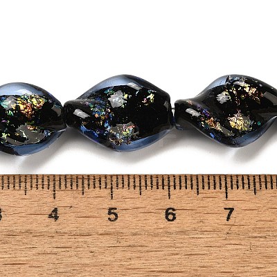 Handmade Dichroic Foil Glass Beads Strands DICH-U001-08A-1