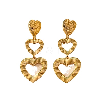 Heart Zinc Alloy Dangle Stud Earrings FS-WG20C8F-01-1