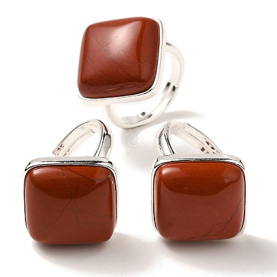 Natural Red Jasper Adjustable Rings RJEW-H240-01S-17-1