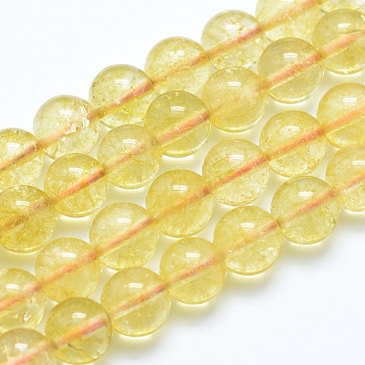 Natural Citrine Beads Strands G-E483-13-8mm-1