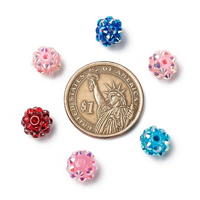 Resin Rhinestone Beads RESI-M019-10mm-M-1