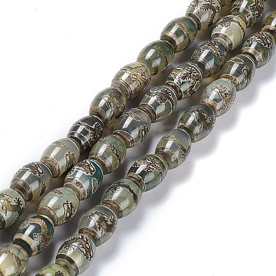 Tibetan Style dZi Beads Strands TDZI-E005-01D-1
