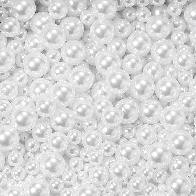 800Pcs 4 Styles Imitation Pearl Acrylic Beads OACR-LT0001-01-1
