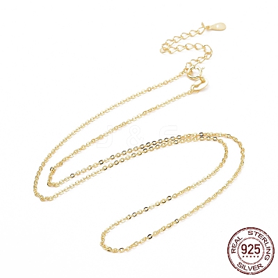 925 Sterling Silver Cable Chains Necklace for Women STER-I021-09G-1