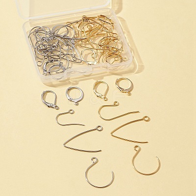 48Pcs 12 Style 304 Stainless Steel Leverback Earring Findings & Earring Hooks STAS-FS0001-28-1