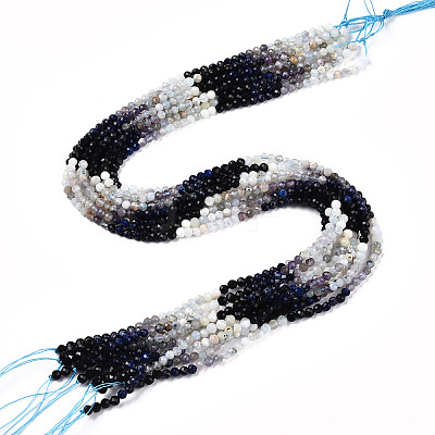 Natural & Synthetic Mixed Gemstone Beads Strands G-D080-A01-01-25-1