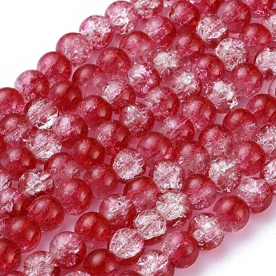 Baking Paint Crackle Glass Beads Strands X-CCG-S001-8mm-15-1