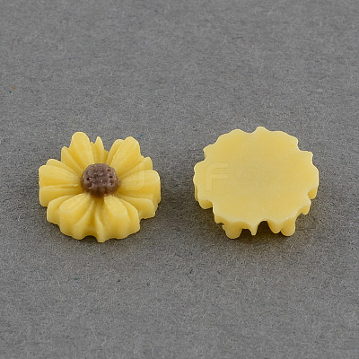 Flatback Hair & Costume Accessories Ornaments Scrapbook Embellishments Resin Flower Daisy Cabochons CRES-Q102-10-1