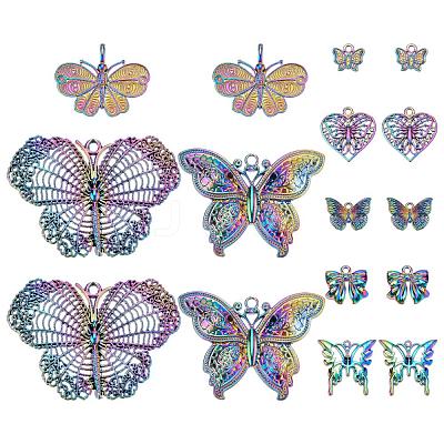 16Pcs 8 Style Plated Alloy Pendants FIND-PH0001-58-1