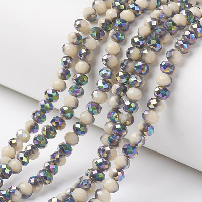 Electroplate Opaque Glass Beads Strands EGLA-A034-P4mm-Q06-1