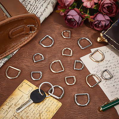 16Pcs 4 Styles Alloy Spring Gate Rings FIND-PH0059-72-1