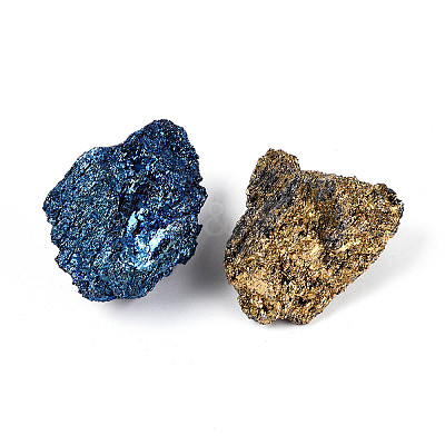 10Pcs Electroplated Natural Coal Quartz Geode Cornucopia Mineral Specimen G-N347-15-1