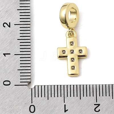 Brass Pave Clear Cubic Zirconia European Dangle Charms KK-A296-12A-G-1