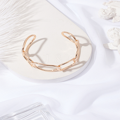 1Pc ElectrophoresisIron Cuff Bangles for Women BJEW-LP0002-27G-1