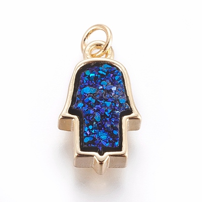 Druzy Resin Pendants KK-J273-IG-1