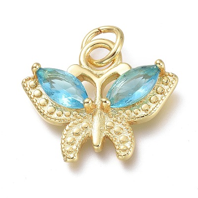 Brass Micro Pave Cubic Zirconia Pendants KK-P188-J-1
