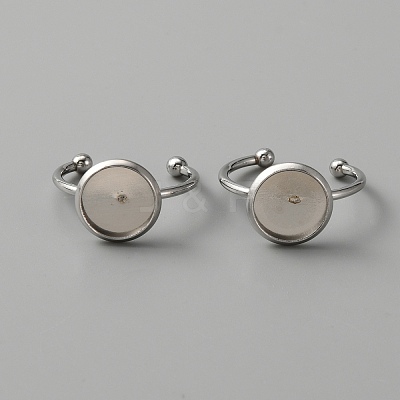 304 Stainless Steel Open Cuff Rings Components STAS-WH0029-93A-1