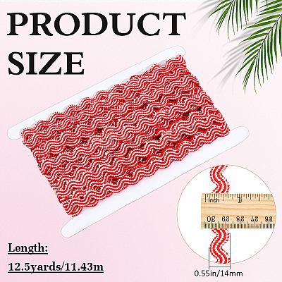 12.5Yards Braided Wave Polyester Ribbon OCOR-ME0001-57B-1