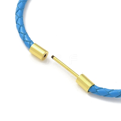 3MM Braided Round Imitation Leather Cord Bracelet Making MAK-S075-01G-O-1