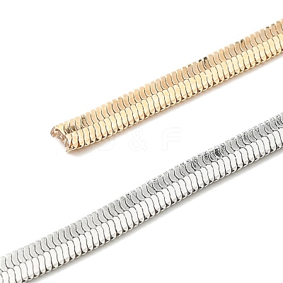 Two Tone Brass Herringbone Chains Lariat Necklaces LS-NJEW-P289-07G-1