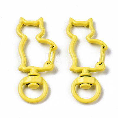 Spray Painted Eco-Friendly Alloy Swivel Snap Hooks Clasps PALLOY-T080-16-NR-1