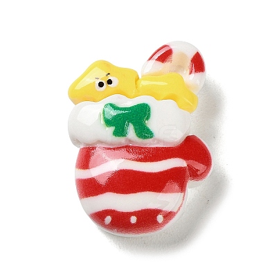 Christmas Theme Opaque Resin Decoden Cabochons RESI-F053-C03-1